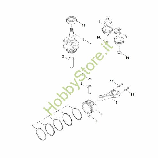Picture of F - Albero motore, pistone EVC 4000.1 (EVC4000-0003)